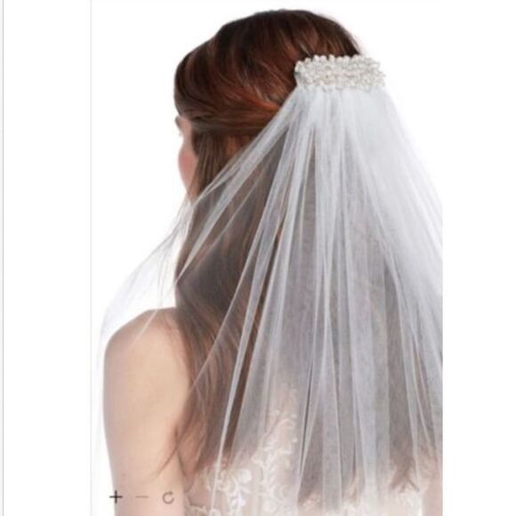 Davids Bridal One Tier Cathedral Veil White NWT - Picture 7 of 8